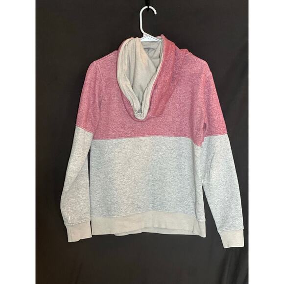 Tentree Color Block Cowl Neck Hoodie, Medium, Pink/Gray, Cotton, Recycled, Soft - Picture 5 of 12